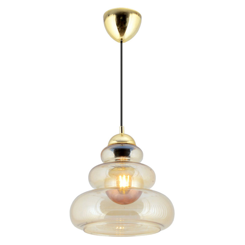 Elegant Color Chandelier, Plastic Body, Ø9 x 2.8 inches Base Plate, Ø9.8 x 9.4 inches Glass Cap | Adjustable Height 12.2 - 23.6 inches | E27 Socket Max 40W, Stylish Lighting for Home & Office Decor, IP20 Rated