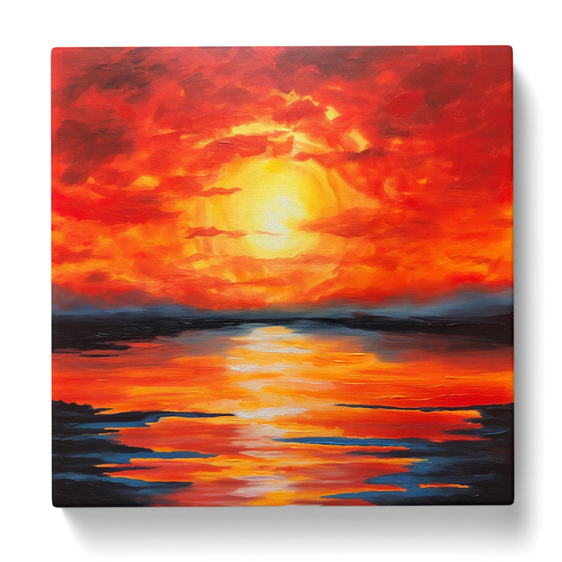 Sunrise Acrylic Painting No.1 - Wrapped Canvas, 50cm H x 50cm W x 3cm D
