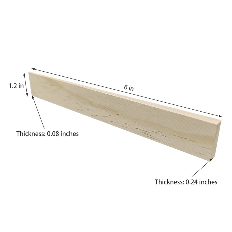 Fixturedisplays® 6 X 1 X 0.25" High-Quality Solid Pine Shims 16176