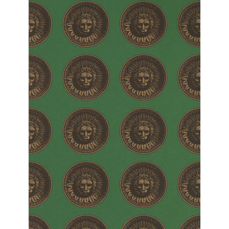 Medallion Wallpaper, Malachite/Gold