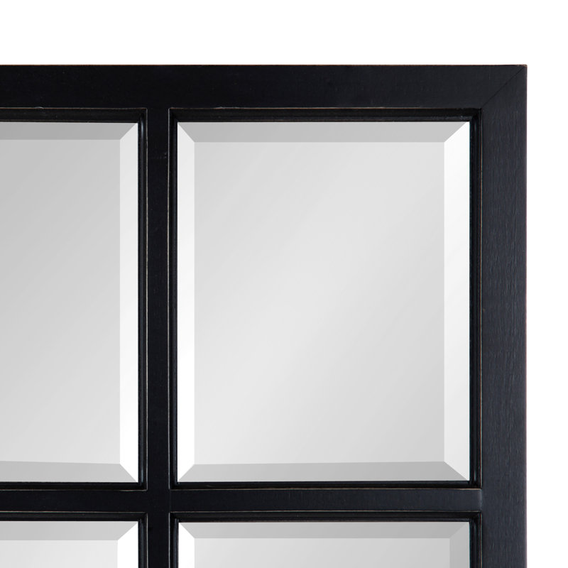 Busby Solid Wood Flat Mirror, Black, 41.5" x 17.5"