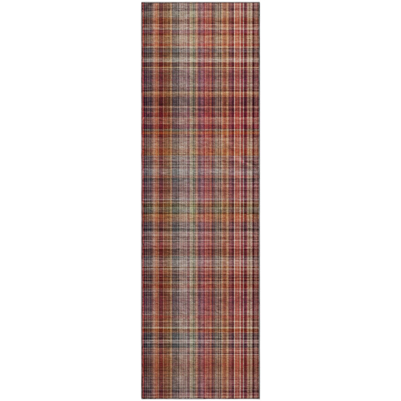 Premium Machine Washable Cerrito AMF541 Red Rug, Runner 2'3" x 7'6"