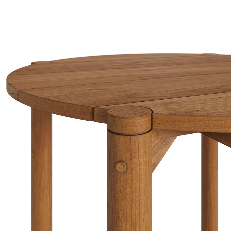 Table de bar ronde en bois de teck Akeya, Brun
