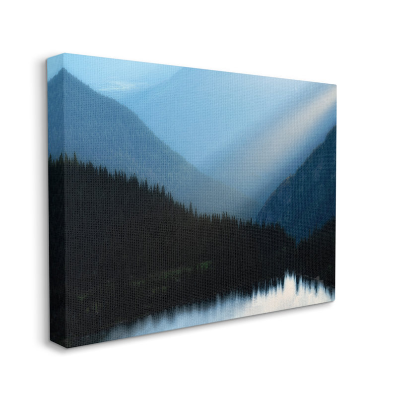 «Au-812», toile «Blue Mountain Trees Reflection on Canvas» par Dennis Frates, photographie, H 30 po x l 40 po x P 1,5 po