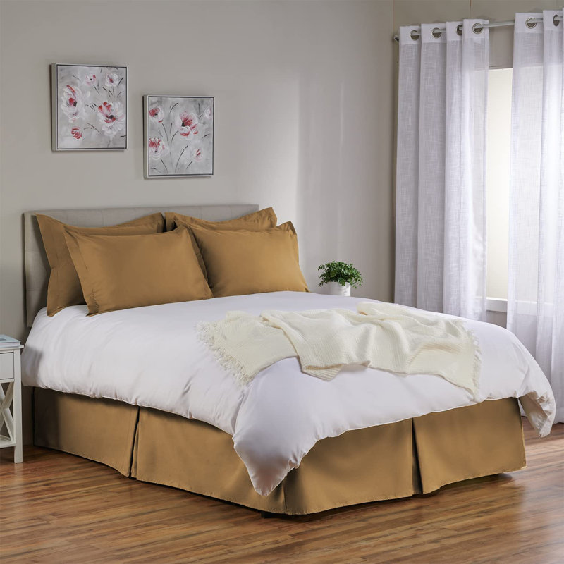 White King Cotton Blend Tailored Bed Skirt with Split Corners