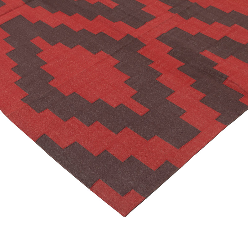 Geometric Cotton Rug, Rectangle 8'10" x 11'10"