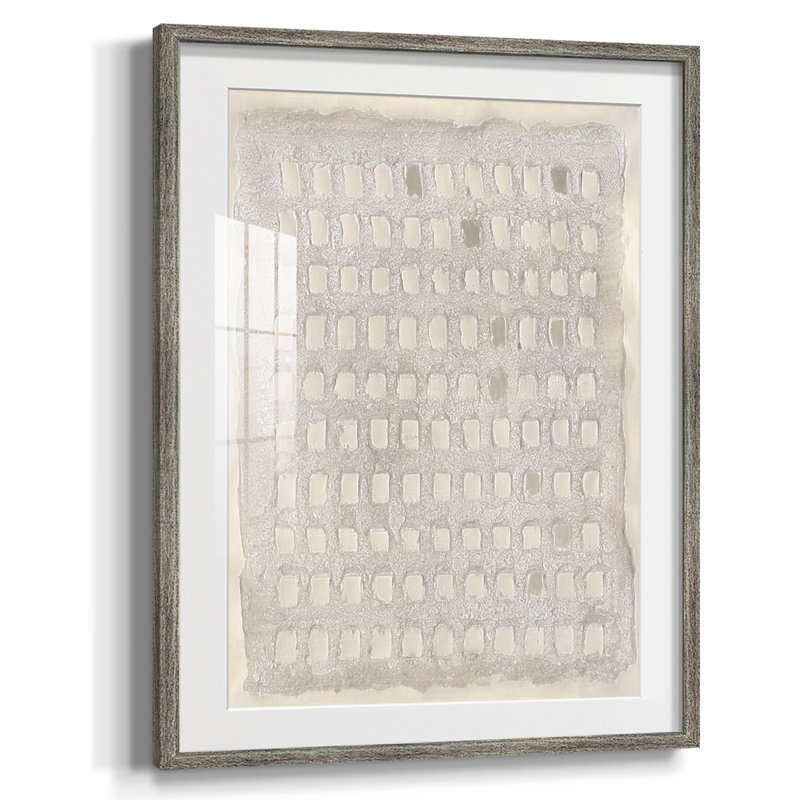 Pearl Punch Card II, Blanc, Papier encadré argent vieilli