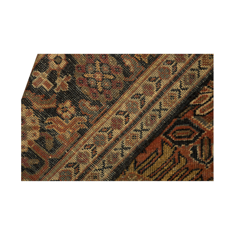 Hand-Knotted High-Quality Black and Brown Area Rug