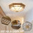 20-inch 4-light Dimmable Tiffany Glass  Ceiling Light, Flush Mount Ceiling Lighting Fixture