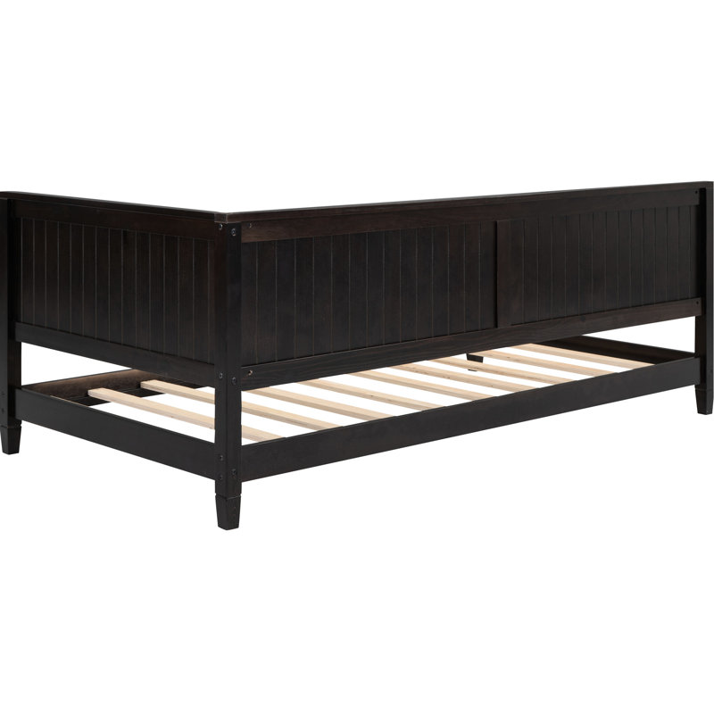 Twin Size Daybed/ Bed, Mid-Century Modern Classic Design With & Armrest, Solid Wood In , Armrest , For Home, Twin, Espresso