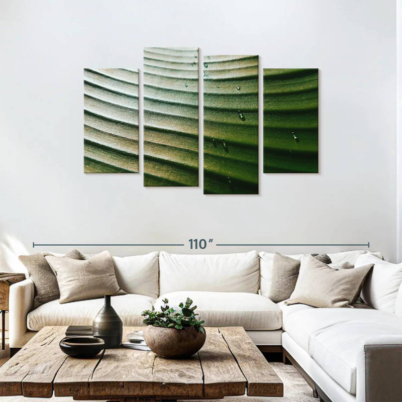 Harnek Banana Leaf Dripping Droplets, 48" H x 75" W