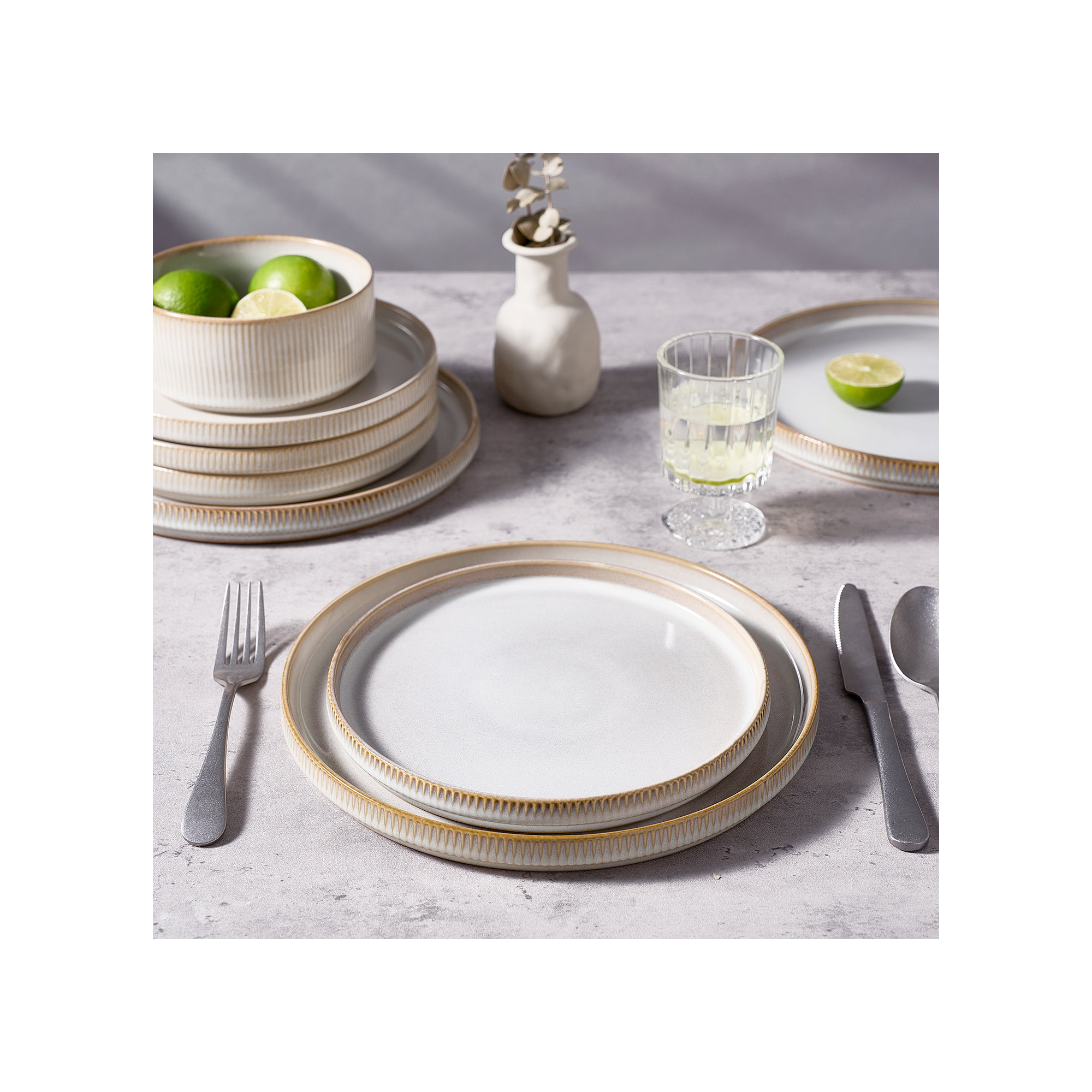 Joss & Main 10" Stoneware Dinner Plate, Cappuccino White