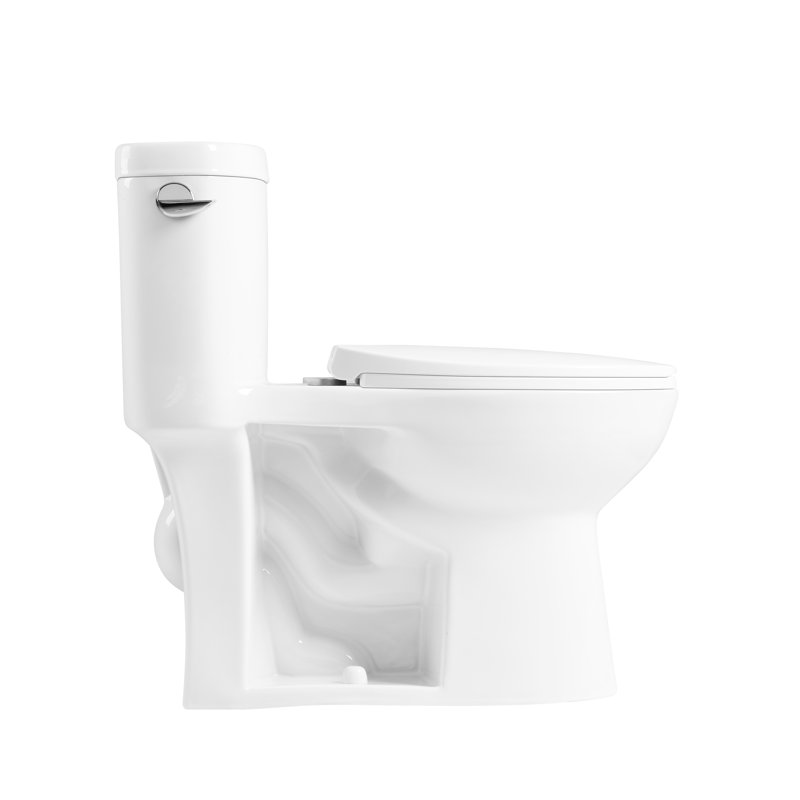 Toilette monobloc Siphonic - chasse simple 4,8 l, conception moderne compacte, siphon de 30 mm, 12 po