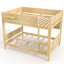 Grand lit superposé en bois massif avec plateau, lattes améliorées et rangement pour chambre d'amis moderne-130149958