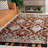 Blossom Tufted Wool/Cotton Performance Oriental Rug in Red/Charcoal-95854165