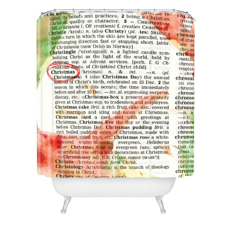 Rideau de douche simple christmas dictionary art