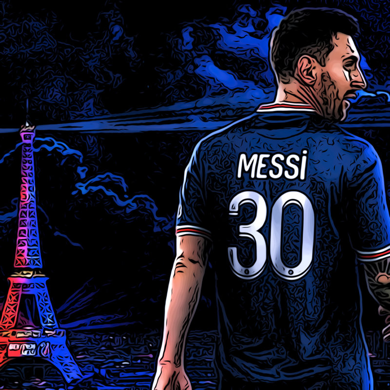 Lionel Messi Soccer Football - Single Picture Frame Memorabilia on Canvas, 76.2cm H x 76.2cm W x 3cm D