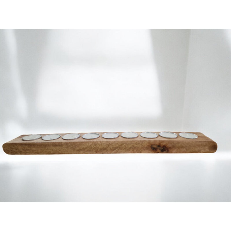 Geko Wood Tabletop Tealight Holder with Candle Included
