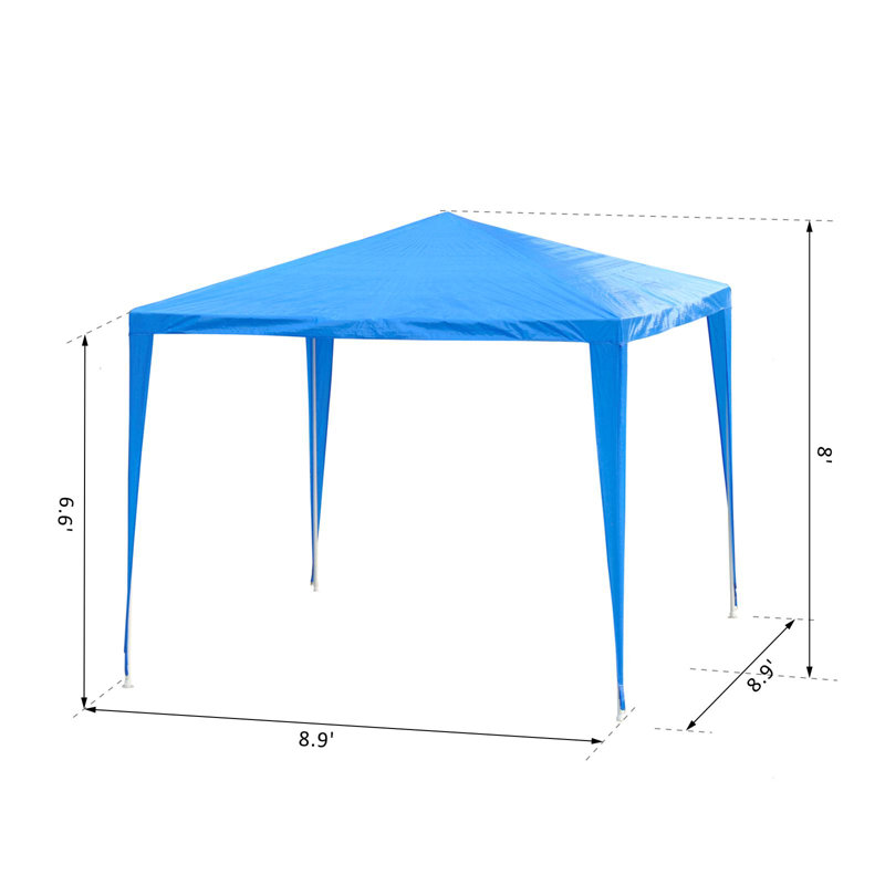9 pi. L 9 pi. D Tente de réception en métal, Bleu