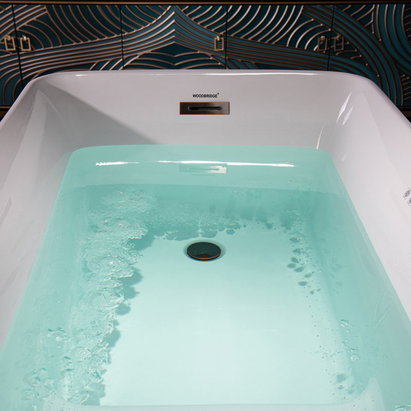 Baignoire rectangulaire autoportante 48 po x 27,5 po avec siège intégré, antidérapant, pour petits espaces, Bronze huilé