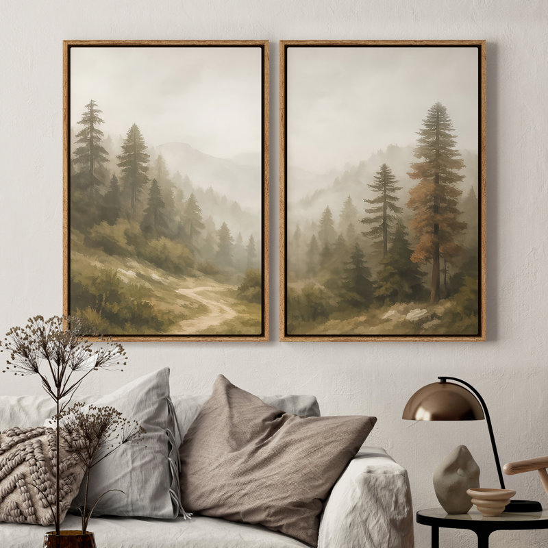 Framed Canvas Wall Art, Vintage Abstract Wall Canvas Prints, Natural, 24" H x 16" W
