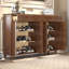 Banc de rangement pour chaussures en bois massif noyer