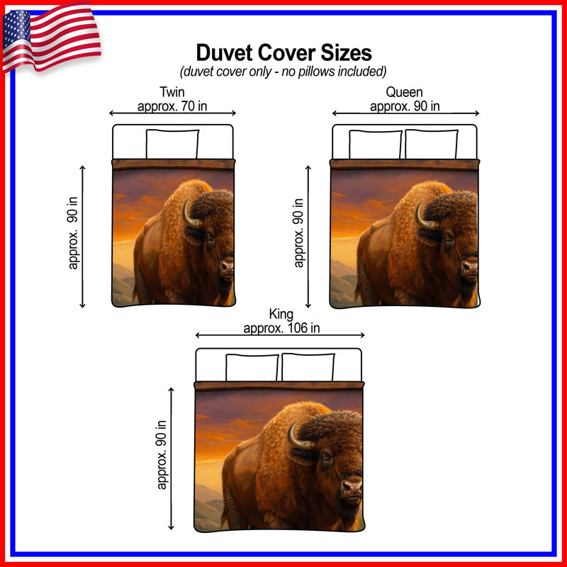 Housses de couette Bison In Grassland, Queen