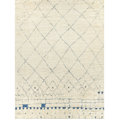 Moroccan Hand Woven Wool Geometric Area Rug
