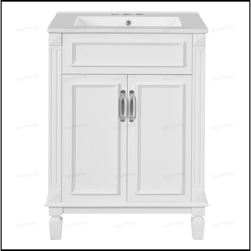 Meuble-lavabo 24 po avec tablette réglable, Blanc