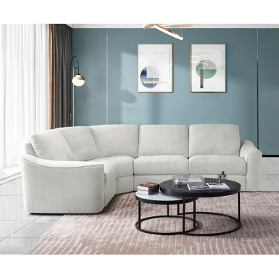 Grand canapé d'angle modulaire inclinable électrique avec ports USB