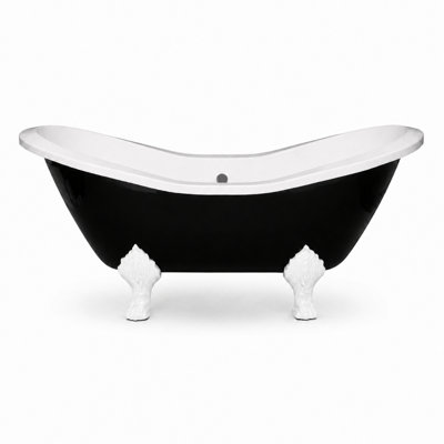 Baignoire sur pattes noire et blanche 6 pi The Summit de Strom Living