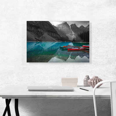 " Kayaks Boat In Blue Lake "