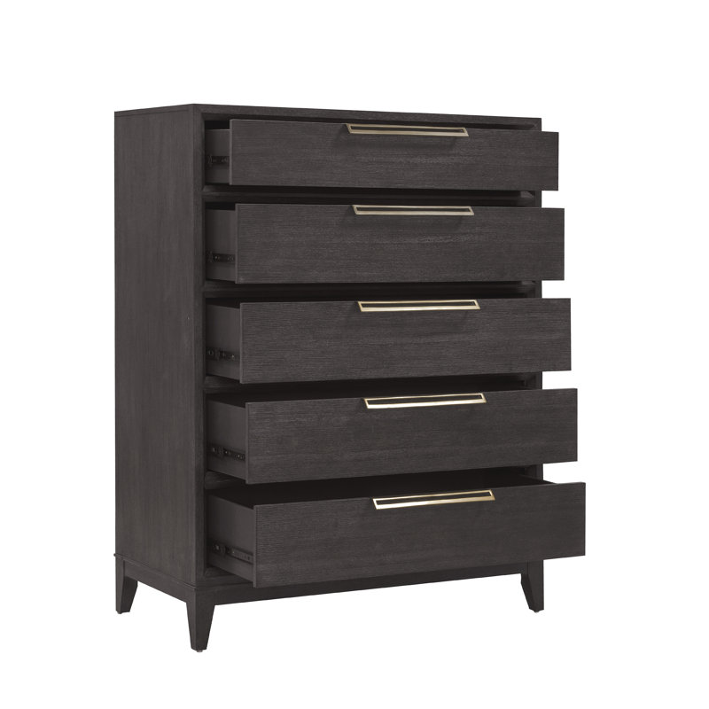 Quincy Brown 5-Drawer Chest with Felt Lined Drawer