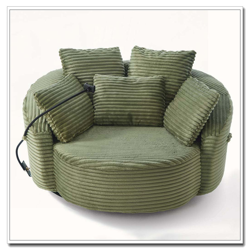 360° Swivel Chair Accent Barrel Chair, Green