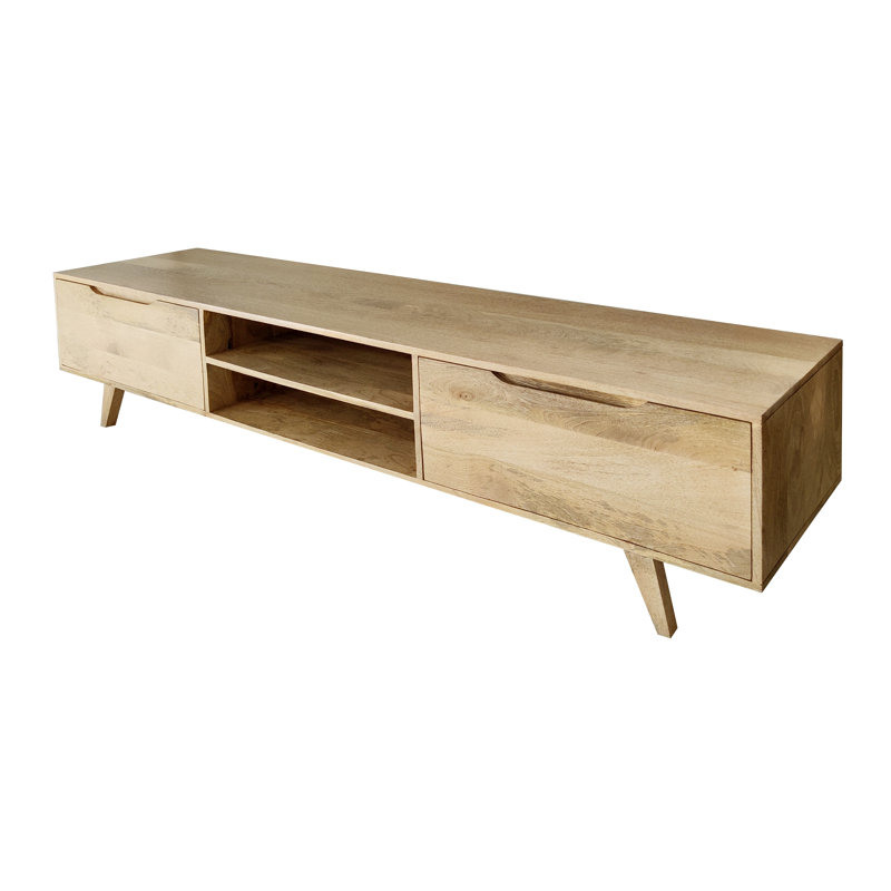 Crowell Unfinished TV Stand for TVs up to 85", Natural