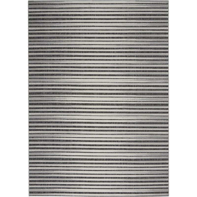 Anick Striped Indoor / Outdoor Rug, Rectangle 5'3" x 7'3"