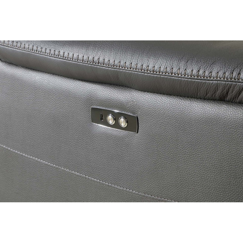 Guaymas 151" Wide Top Grain Italian Leather Symmetrical Reclining Corner Sectional, Gray Genuine Leather