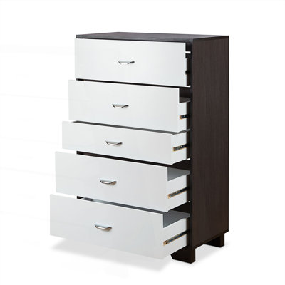 Commode rectangulaire à 5 tiroirs, commode de chambre