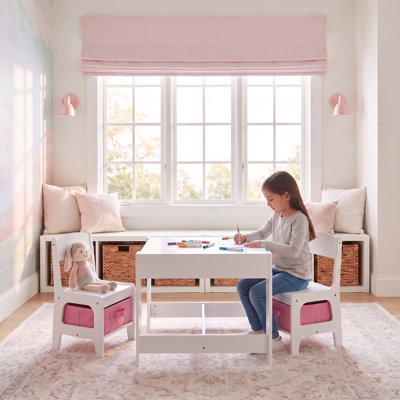 Kids Activity Table and Chair Set with Storage