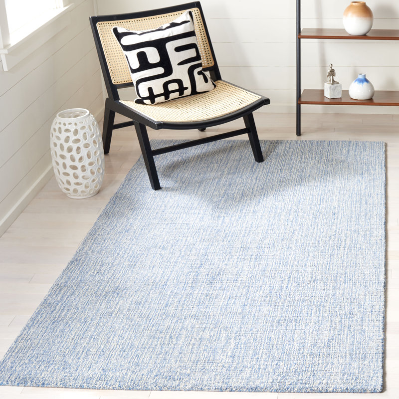 Triplett Natural Fiber Hand Loomed Jute/Cotton Rug in Dark Blue, Rectangle 4' x 6'