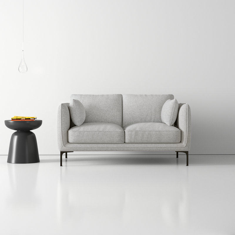 Rae Upholstered 60'' Loveseat, Gray Heathered