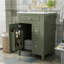 Meuble-lavabo de 24 pouces avec lavabo en céramique, 1 porte à fermeture en douceur, 2 tiroirs à fermeture en douceur et 2 supports de rangement sur la porte