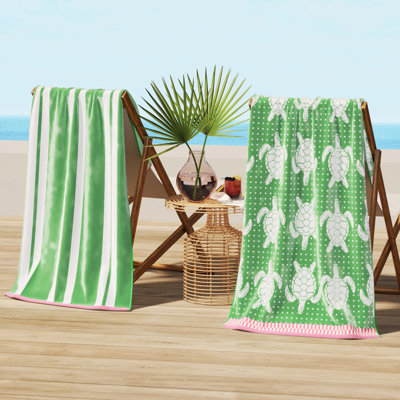 Serviettes de plage 100% jacquard 100% coton