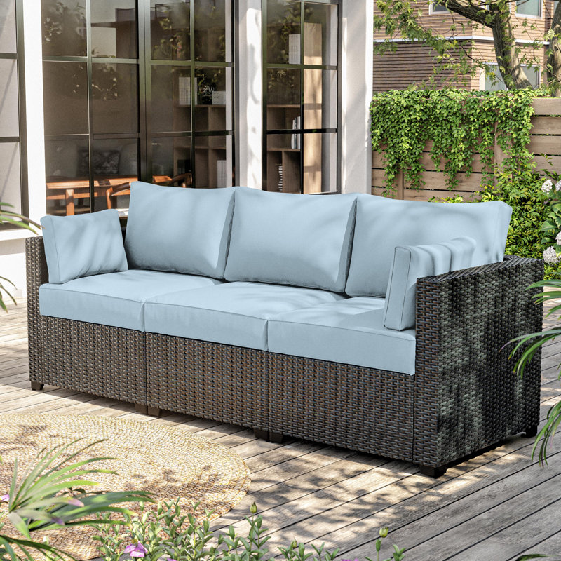 Ensemble de coussins d'extérieur pour 3 sièges, Bleu ciel