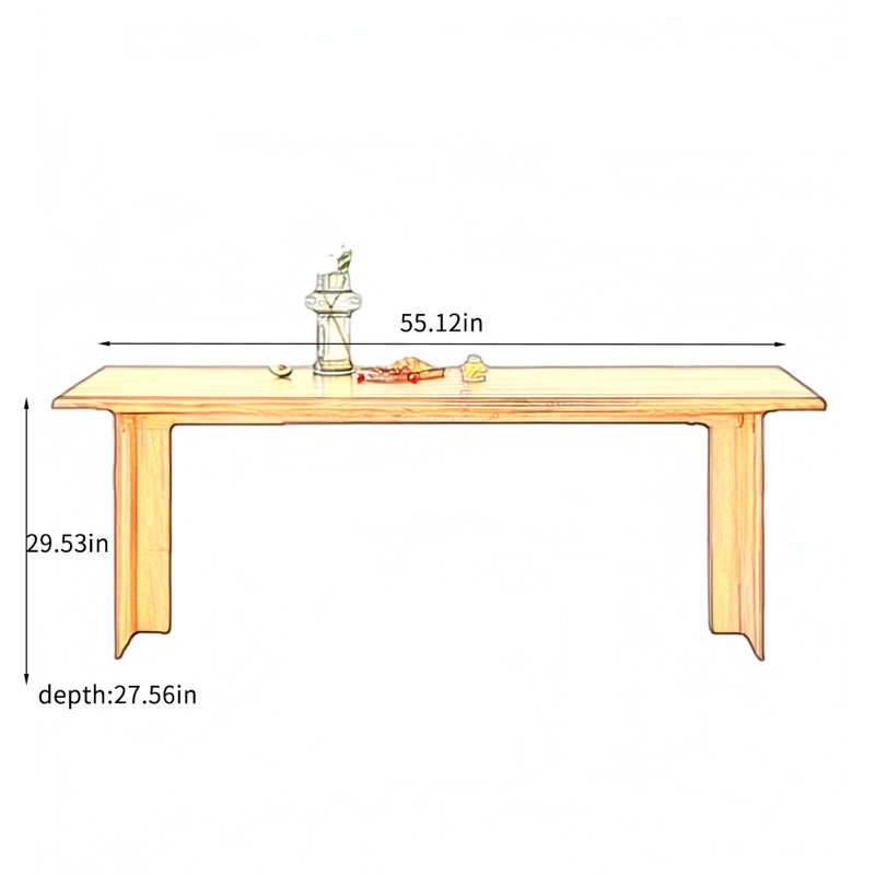 Table de salle à manger Vintage, H 29,53 po x L 55,12 po x l 27,56 po