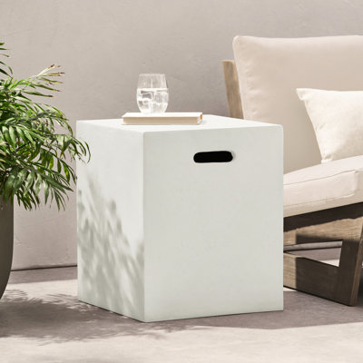 16X20 Inch White Tank Holder For Hiding Propane Tanks, Modern Design, Lightweight Concrete, Metal Stand, Blends Seamlessly Holder, Multi - Functional Use, With Existing Decor