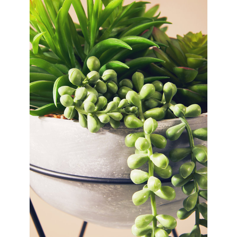 36cm Faux Succulent Plant in Stone Planter