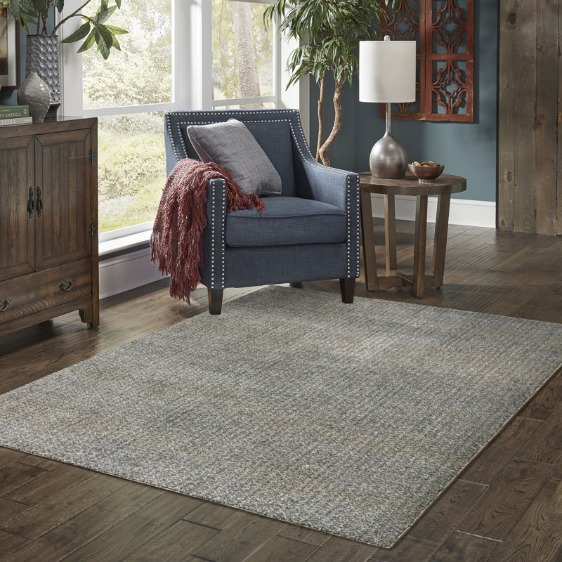 Tapis bleu / gris Zenel, Rectangle 1 pi 10 po x 3 pi 3 po