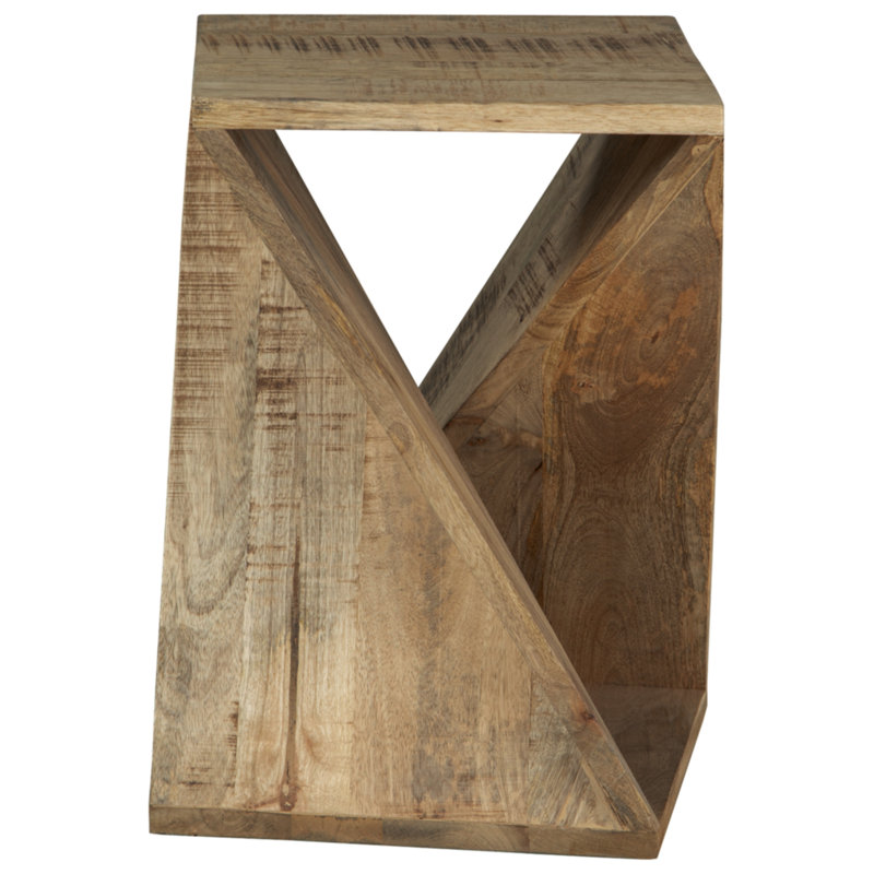 Zalemont Distressed Gray Solid Wood Square End Table