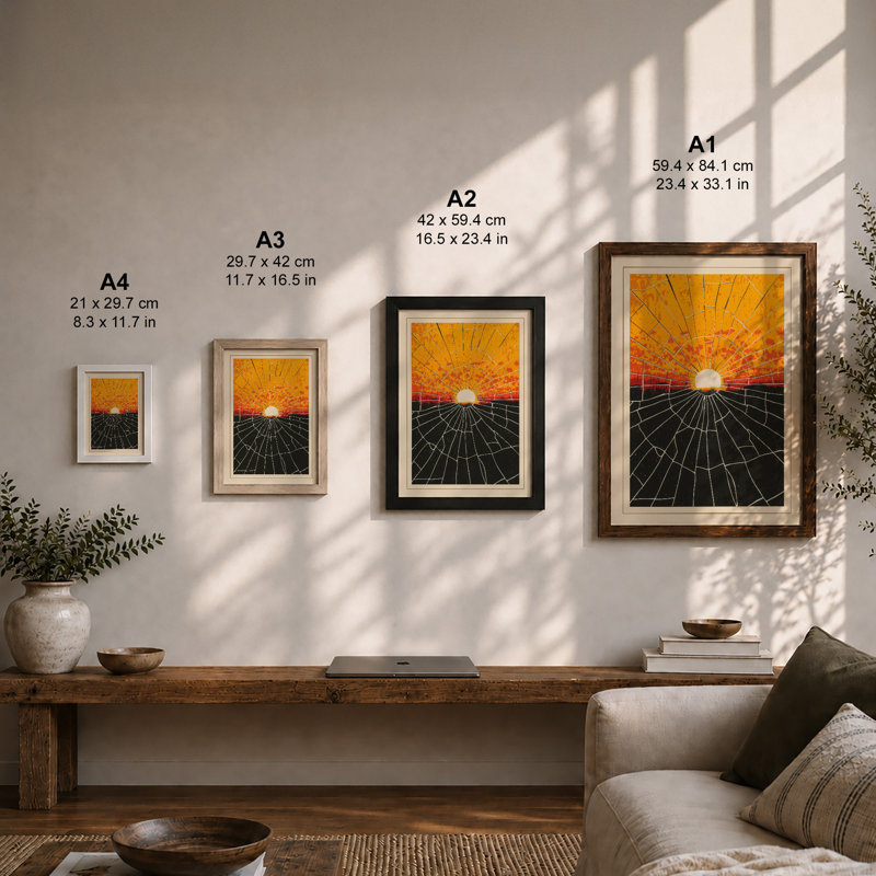 Sun Rising Geometric - Print, Unframed, A4 - 29.7 x 21.0 cm